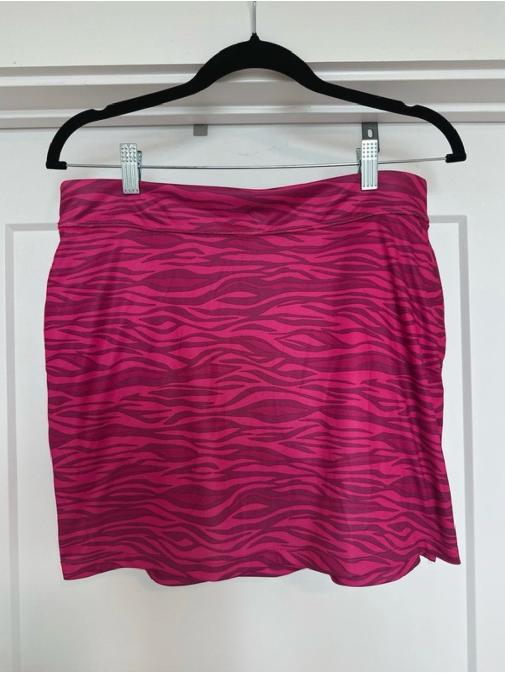 GAIAM Hot Pink Zebra-Pattern Mini Skirt